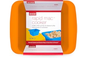 RAPID BRANDS Rapid Mac Cooker | Microwave Macaroni & Cheese in 5 Minutes | Perfect for Dorm, Small Kitchen or Office | Dishwasher-Safe, Microwaveable, BPA-Free (Orange, 1Pack)