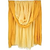 Iristide Two-tone Linen Scarf for Women Lightweight Summer Wrap Cotton Shawl Beach Travel Pashmina Gauze 75"×35"