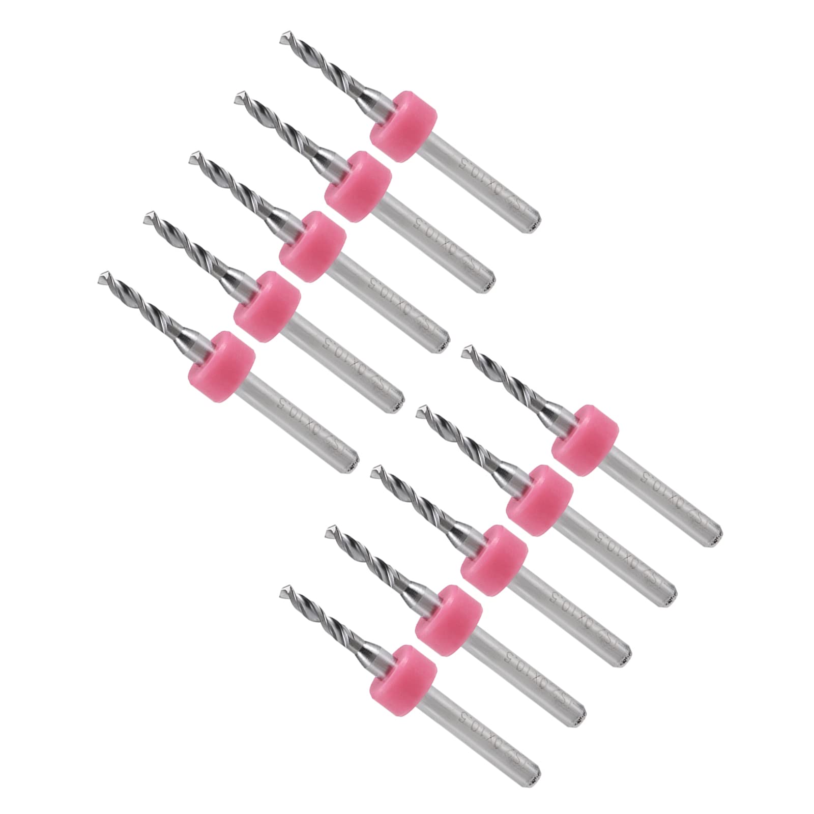CoCud Micro PCB Drill Bits, 1/8" Shank 2mm Cutting Edge, Tungsten Carbide Print Circuit Board Drill Bit - (Applications: for CNC Drilling Engraving Machine), 10-Pieces
