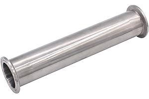 DERNORD Sanitary Spool Tube with Clamp Ends,Stainless Steel 304 Seamless Round Tubing With 1.5 inch Tri Clamp 50.5MM Ferrule Flange (Tube Length: 18 Inch / 458MM)
