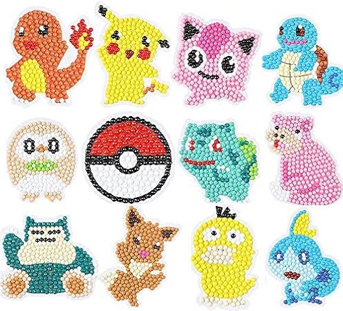 Amazon Leobella 5d Diy キッズ ダイヤモンドペインティングステッカーキット 子供用 ダイヤモンドアートモザイクステッカー 数字キット デジタルダイヤモンドペイント 12個 刺しゅうキット 通販