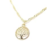 Tree of life necklace pendant, 14k Gold plating family tree pendant, Tree charm pendant