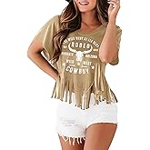 Western Cowgirl Shirt for Women Fringe Country Concert Tops Rodeo Cowboy Tassel Shirts Vintage Nashville Outfits