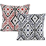 HOSL PiCM02 100% Cotton Square Decorative Throw Pillow Case Cushion Cover (Set of 2)