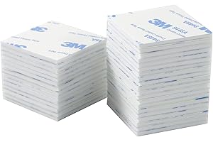 QDiShi Double Sided Foam Tape Heavy Duty Mounting Tape, Super-Sticky Adhesive Mounting Suitable for Walls and Door, Wood, Metals, Glass, Papers 40 x 40 x 2 mm (White 60Pcs)