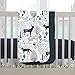 Carousel Designs Navy and Mint Woodlands Crib Blanket