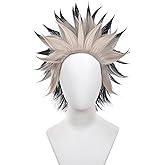 Anime Kaijuno 8 Role Kafkahibbo Black Gray Blocked Large Back with Upturned Head Cosplay Wig Heat Resistant Synthetic Hair Wigs + free cap for Adult Women CosParty Halloween Christmas Comic