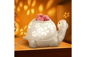 LESES Electric Wax Melt Warmer, Turtle Ceramic Wax Warmer Burner for Scented Wax Cubes, Candle Wax Melter with 2 Light Bulbs Fragrance Oil Warmer for Home Bedroom Aromatherapy Gifts for Mom Grandma