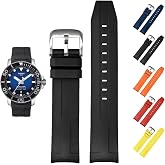 21mm FKM Rubber Band For Tissot Seastar 1000 Powermatic 80 T120407A, Replacement Curved End Watch Band For Tissot Seastar 1000 Watches