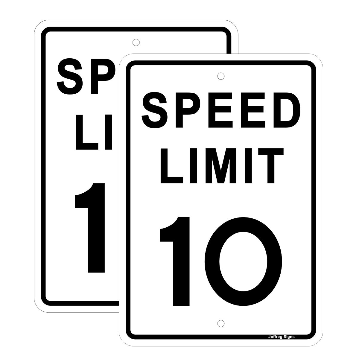 Joffreg Speed Limit 10 MPH Sign,17 x 12 inches,Reflective Aluminum,2 Pack