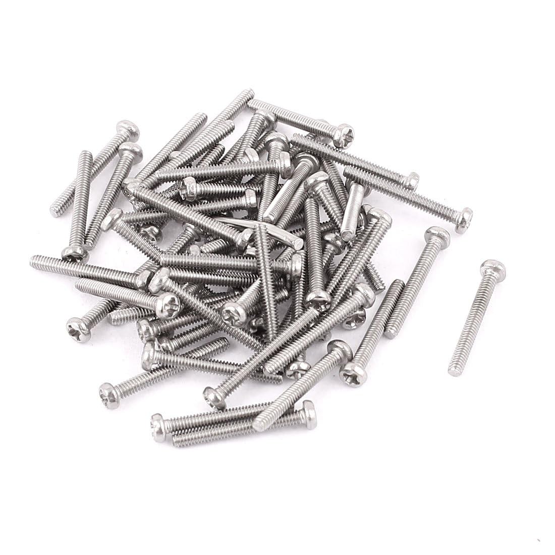 TOP-VIGOR 60Pcs Cross Pan Head Machine Screws, M2x15mm Phillips Round Head Screws Bolts for Machinery, Furniture, Car, Motorcycle Repair, Electronic Products, Ship Assembly, and DIY