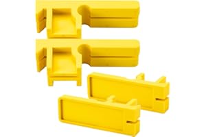 DoubleFill 2 Pairs 4 Inch Line Blocks Masonry String Lines Concrete Blocks for Masonry Tools(Plastic,Yellow)