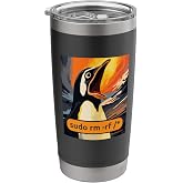 Screaming Tux Linux sudo rm -rf/Stainless Steel Insulated Tumbler