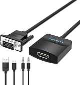 VENTION VGA to HDMI Adapter Converter 1080P Audio Cable 0.5m for Monitor Laptop