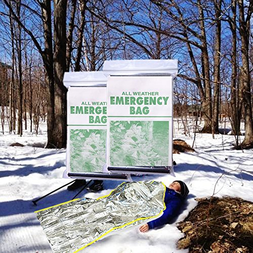 8 Pieces Emergency Blanket Kit 2 Sleeping Bags 5 Emergency Blankets 1 Shelter Tent For Outdoors Hiking Survival Camping 2 Person or more