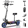 Electric Scooter for Adults, 5600W Dual Motors Up to 50 MPH, Electric Scooter Adults Range 50 Miles, 60V 27Ah Large Capacity Battery, 11" Off Road Tires Scooter with Detachable Seat Max Load 440lbs