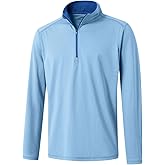Quarter Zip Pullover Men Performance Dry Fit Stripe Mock Neck Midlayer Golf 1/4 Zip Pullover Mens Sweatshirt