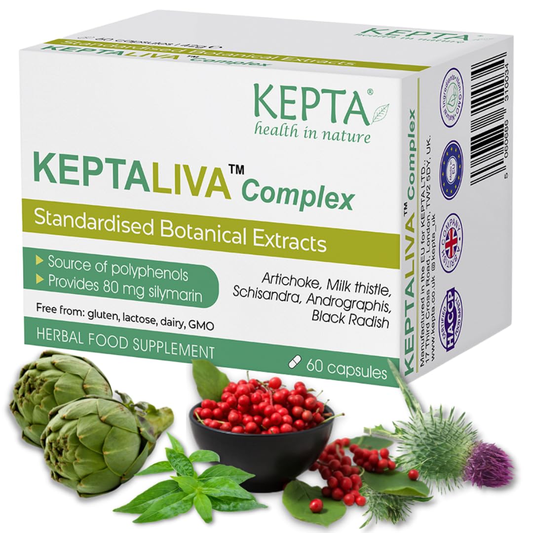 KEPTALIVA – Natural Liver Cleanse Detox & Repair, Gallbladder & Digestion Support, Milk Thistle (80 mg Silymarin), Artichoke, Schisandra, Andrographis, Black Radish, Bromelain, 1 Month Supply