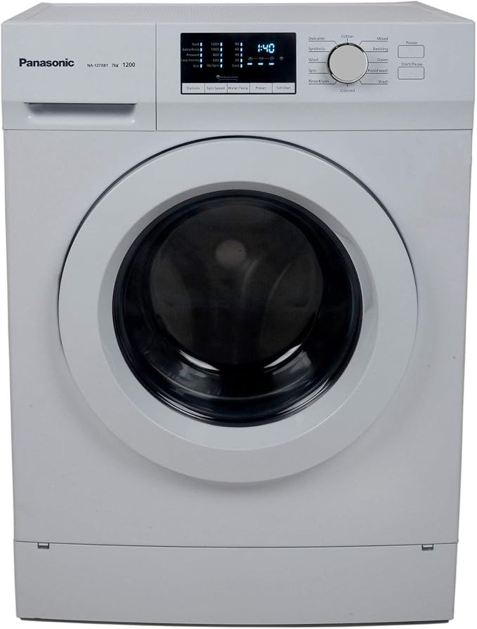 Panasonic 7Kg 1200 RPM Front Load Washing Machine, White NA127XB1W, 1