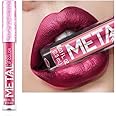 ENGBO 12 Colors Metallic Liquid Lipstick Lip Gloss Non-Stick Cup Lip Glaze Makeup Pearl Beauty Makeup (09-MEIHUA REO)