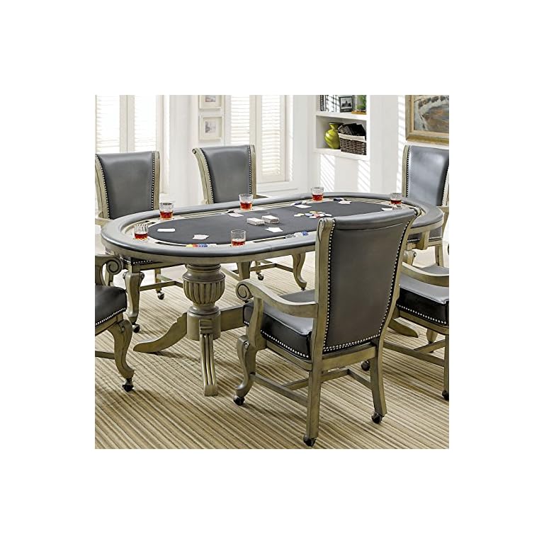 HOMES Inside + Out Copper Interchangeable Oval Game Table, Gray to Poker Tables Canada