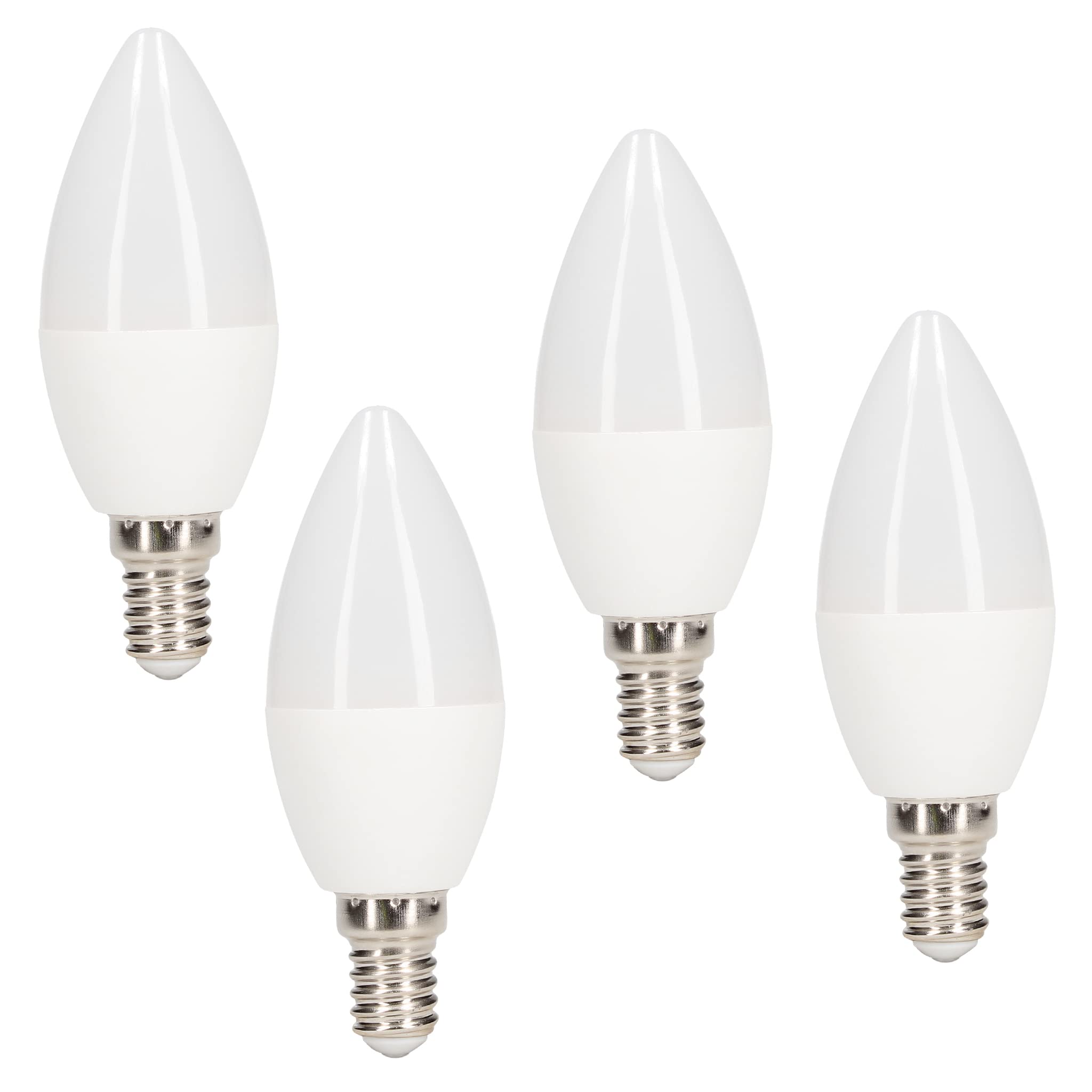 Meridian 5.5W SES/E14 Opal Candle Lamp Bulbs (Pack of 4) |Multipack 3000k Warm White Candle Light LED Bulbs