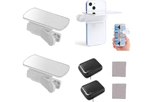 AEIMIAIDE 2pcs Smartphone Camera Mirror Reflection Clip Kit, Adjustable HD Glass Mirror Effect Lens for Outdoor Travel Photog