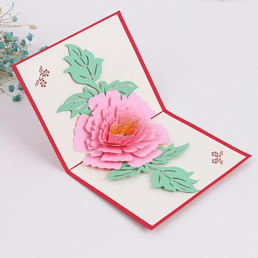 Kaarifirefly 3d Pop Up Pivoine Fleur En Papier Anniversaire Anniversaire Diy Carte De Voeux Cartes Postales Amazon Fr Cuisine Maison