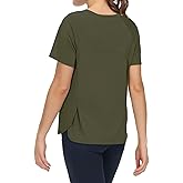 THE GYM PEOPLE Women's Short Sleeve Workout Shirts Breathable Yoga T-Shirts with Side Slits Athletic Tee Tops