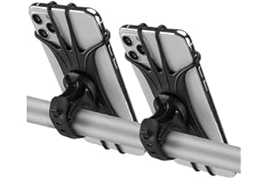 Kinizuxi 2 Pack Universal Bike Phone Mounts, 360 Rotation Silicone Holders for iPhone and Samsung, Compatible with 4.7-6.8 Inches Phones, Easy Installation