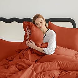 CozyLux Terracotta King Size Comforter Set, 3