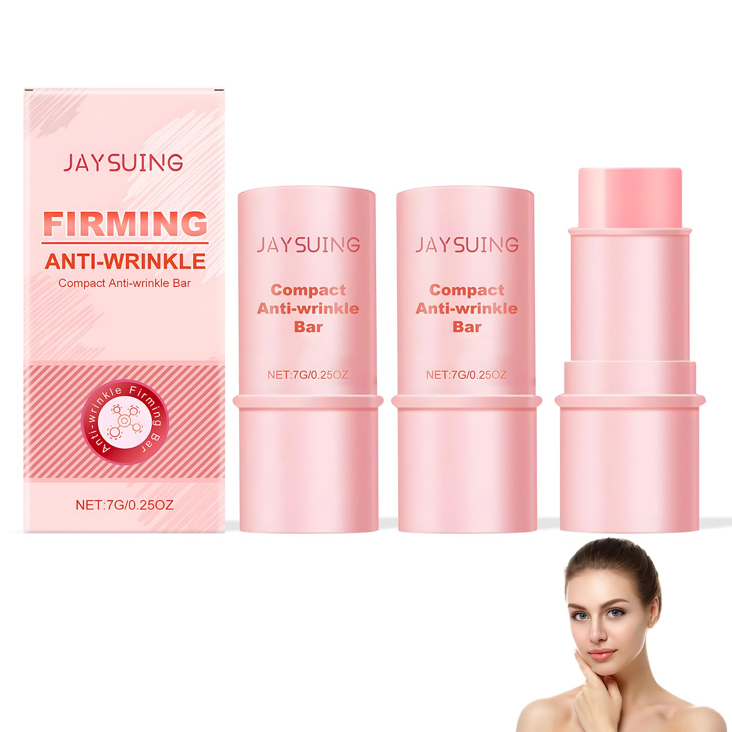 Photo 1 of (2 Pack) Anti-Wrinkle Firming Bar, Compact Anti Wrinkle Bar, Wrinkle Moisturizing Multi Balm Stickm for Face, Hands, Feet, Forehead, Under Eyes & Necke