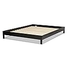 Murray Platform Bed with Wooden Box Frame, Black Finish, Queen