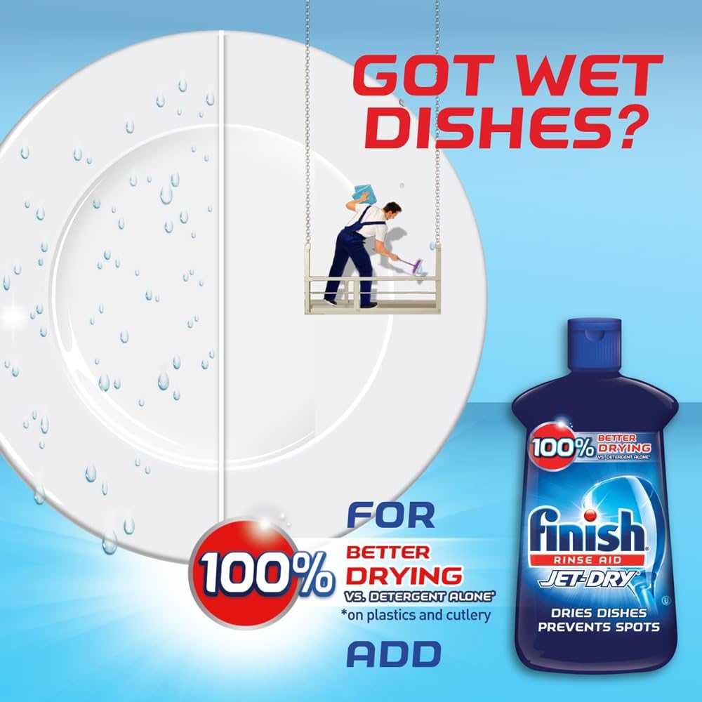 Finish Jet-Dry Rinse Aid, Dishwasher Rinse Agent & Drying Agent, 8.45 Fl Oz: Health & Personal Care