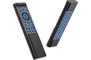 iPazzPort Mini Air Mouse Remote with Keyboard - 7-Color Backlit, Bluetooth & 2.4G Dual-Mode, Responsive Light-Press Buttons f