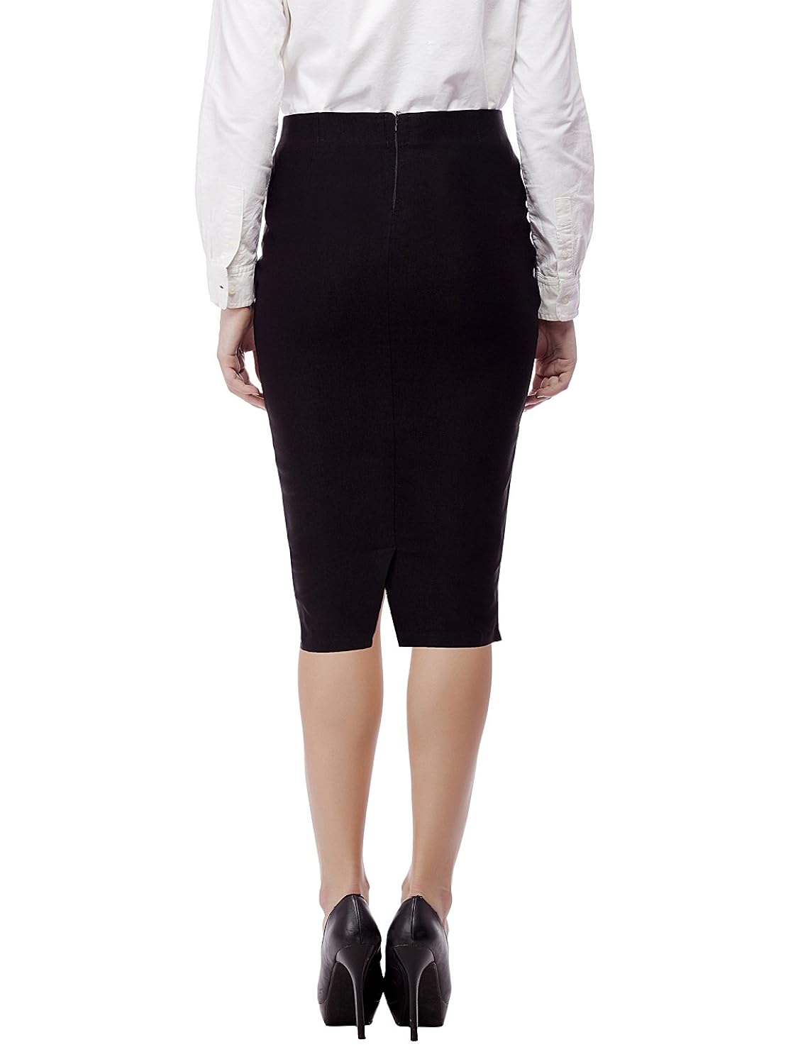 purple feather women's black cotton lycra skirt
