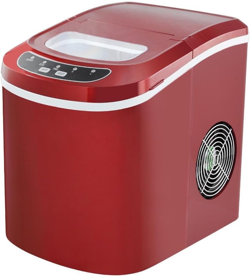 Beyondfashion Low Noise 220-240V / 50Hz Electrical Ice Cube Maker Machine Home Bar Office Cocktails Drinks Restaurant Equipment (Red)