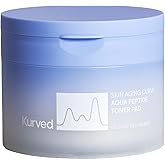 Kurved Skin Aging Curve Aqua Peptide Toner Pad, 60 Sheets (6.17 fl oz) | PHA & Niacinamide Gentle Exfoliation | Hydrating Korean Toner Pads | Cooling, Sensitive Skin-Friendly, Lyocell Dual-Sided