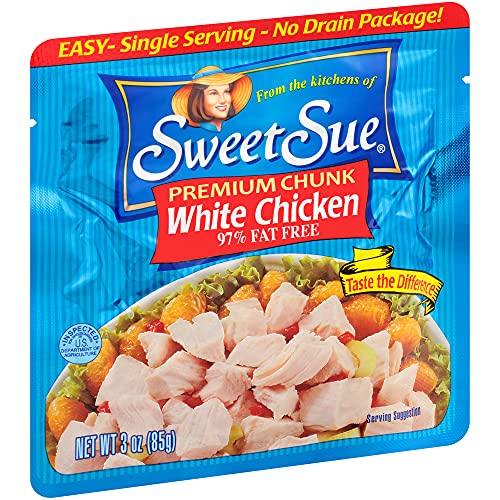 Sweet Sue Premium Chicken Breast, 3 oz ReadytoEat Pouch (Pack of 18