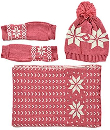 HERRICO Polar Fleece Hat Scarf Gloves,Triad Hat,Scarf and Gloves Set For Women