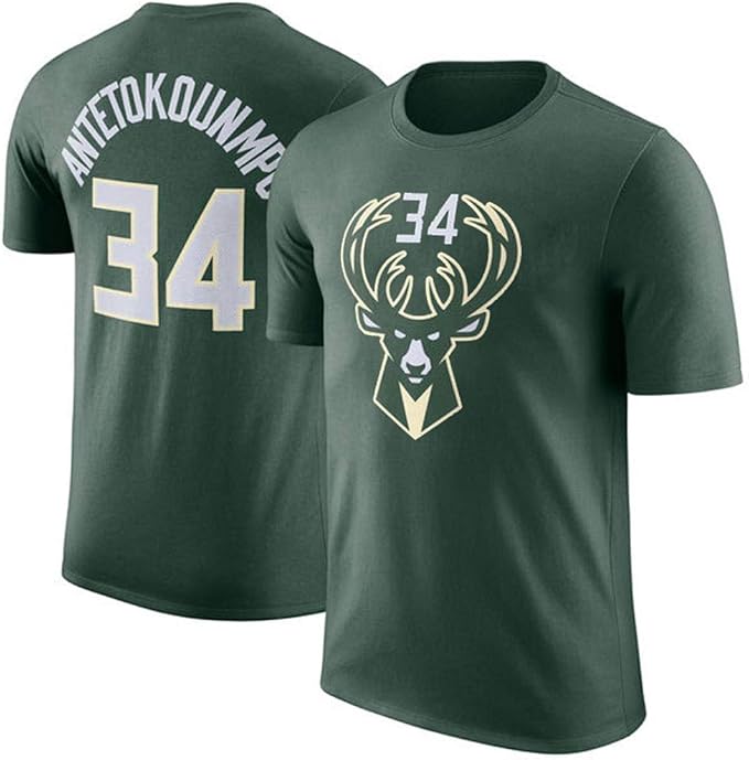 YHSports Antetokounmpo #34 Milwaukee Bucks Camiseta De Cuello ...