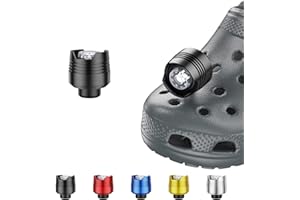 CUYLERAZM Croc Lights, Croc Headlights, 2PCS Aluminum Alloy Lights for Crocs Shoes, Waterproof LED Lights for Croc, Decoration Charms Accessories for Adults/Kids