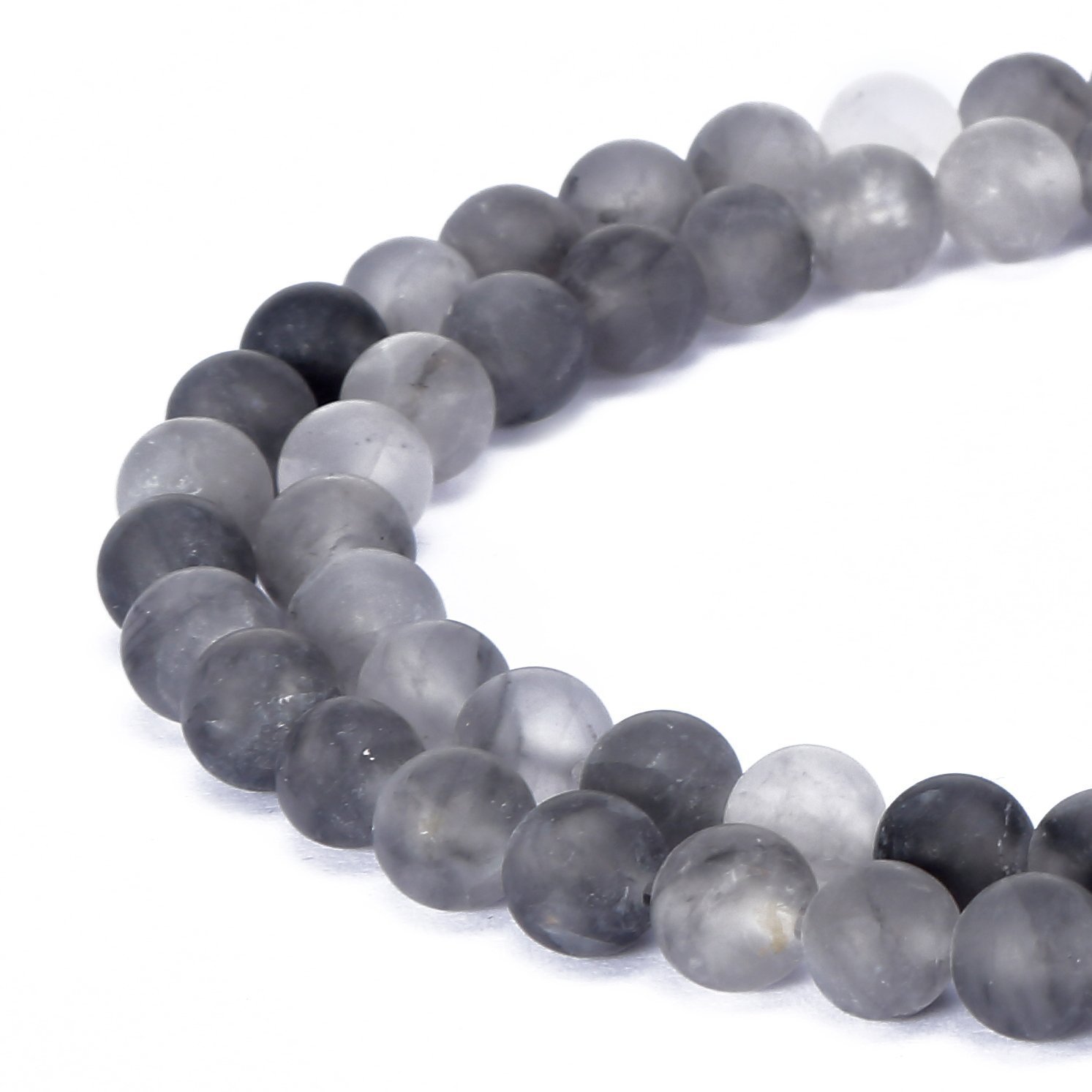 Beautiful Natural Agate Beads Round Loose Beads for Jewellery Making, Cloudy Quartz 8mm