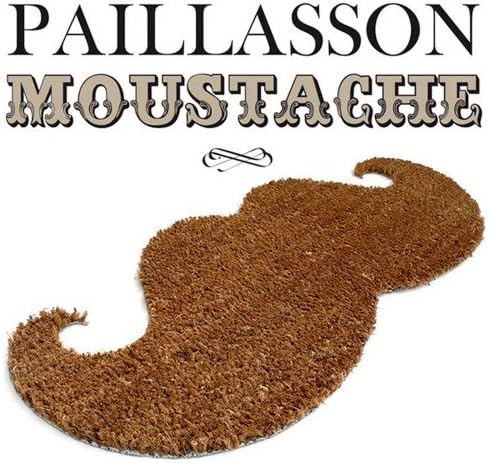 Thabto Mustache Door Mat - Quality Natural Coir Door Mat - 65cm x 36cm