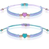 Ymapinc 2pcs Matching Bracelets for Couples, Friendship Bracelets for Women, Adjustable Heart Bracelet, Braided Rope Best Friend Bracelet for 2