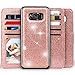 Miss Arts Compatible with Galaxy S8 Plus Wallet Case, Detachable Magnetic Slim Case with Car Mount Holder, 9 Card/Cash Slots, Magnet Clip, Wrist Strap, PU Cover for Samsung Galaxy S8 Plus -Rose Gold
