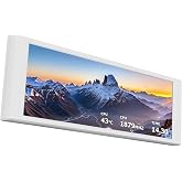 Thermalright Trofeo Vision LCD White Edition Case Sub-Display Features a 6.86-inch Full-Color LCD Screen (1280x480 Resolution) with Magnetic Panel Design. Supports DIY Dynamic/Static Images (White).