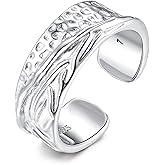 SILVWHIS 925 Sterling Silver Vintage Rings Adjustable Thumb Rings for Women