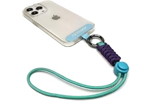 RONGBOER Cell Phone Lanyard Wrist Strap,Key Lanyard for Women,Phone Charms Strap,Short Wrist Lanyard for Keys,Keychain Lanyard (Cyan Purple)