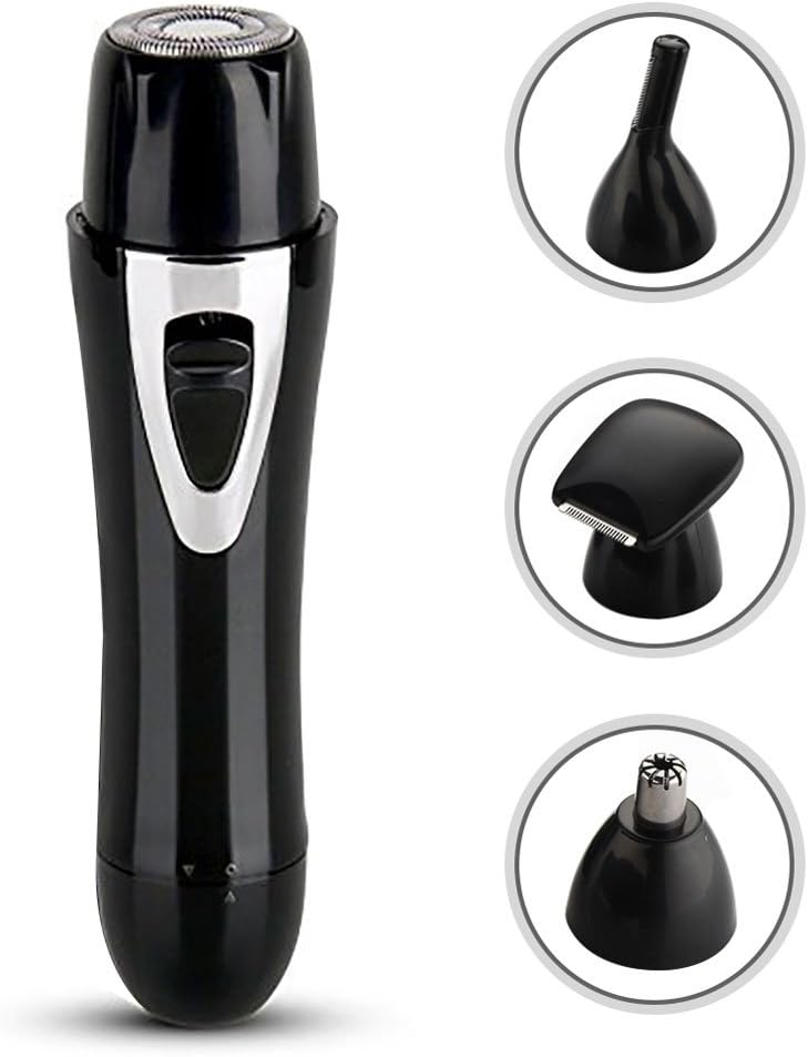 AMZNEVO Women Electric Hair Trimmer, 4 in 1 Lady Facial Shaver for Nose/Eyebrow/Lint/Bikini Hair Removal, Wet & Dry Body Hair Painless Epilator Razor